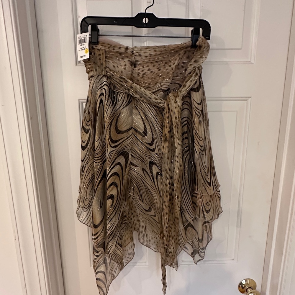 Elegant Brown and gold glittery Patterned Women's Skirt